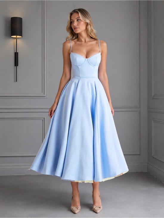 House of CB Dresses & Skirts - House of CB Mademoiselle Cinderella Blue Tulle Midi Dress Medium